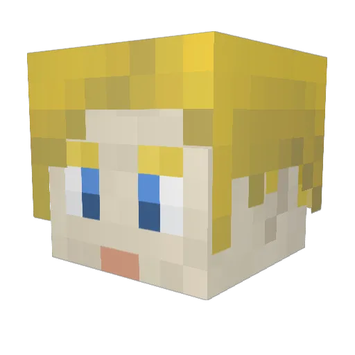Zgull Minecraft avatar head, 3D render