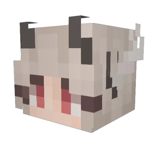 Zh_yi Minecraft avatar head, 3D render
