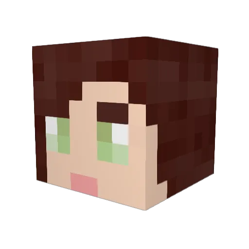 Zhae Minecraft avatar head, 3D render