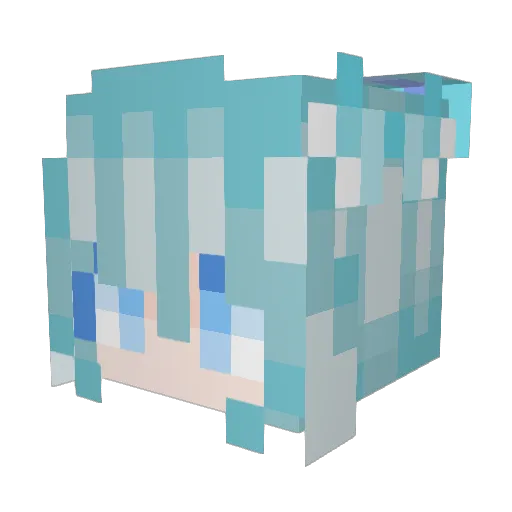 Zhalus Minecraft avatar head, 3D render