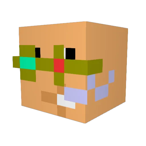 Zhelir Minecraft avatar head, 3D render