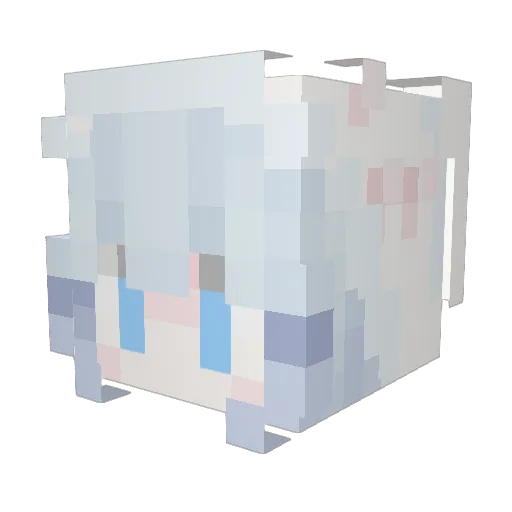 ZhengTu Minecraft avatar head, 3D render