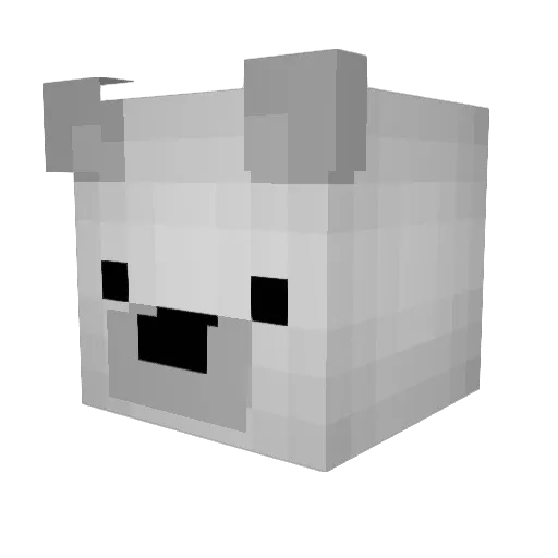 Zhengan Minecraft avatar head, 3D render