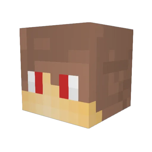 Zhengrong Minecraft avatar head, 3D render