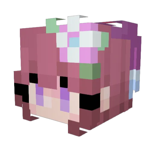 Zherm Minecraft avatar head, 3D render