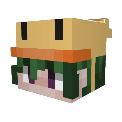 Zhevvei Minecraft avatar head, 3D render