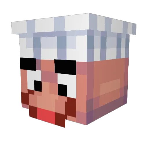 ZhiBi_Cream Minecraft avatar head, 3D render