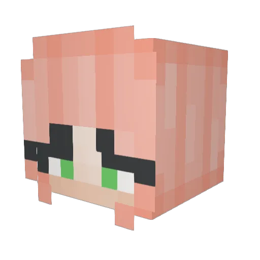 Zhi_Bai Minecraft avatar head, 3D render