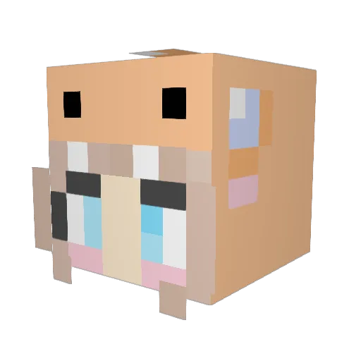 ZhichaoLiang Minecraft avatar head, 3D render