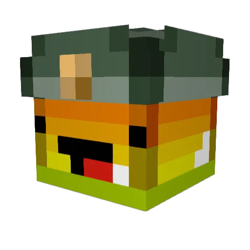Zhinix Minecraft avatar head, 3D render