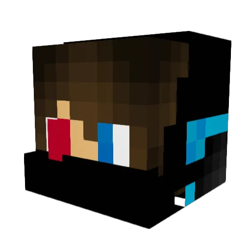 Zhionix Minecraft avatar head, 3D render