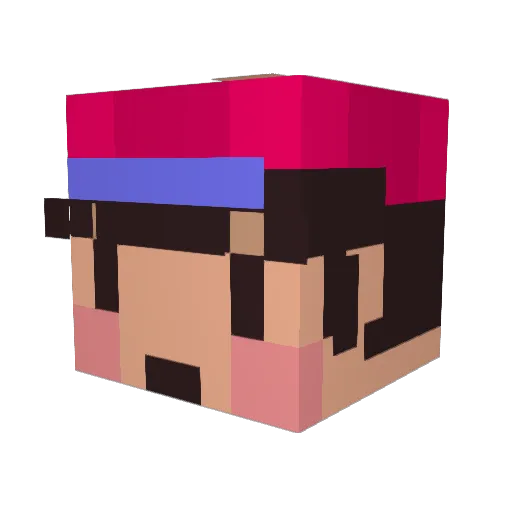 Zhollt Minecraft avatar head, 3D render