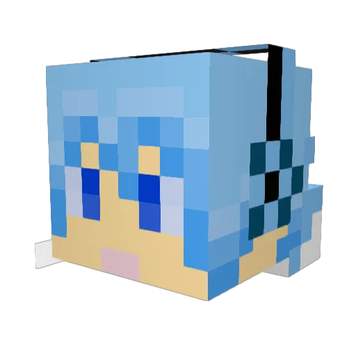 Zhong_dian Minecraft avatar head, 3D render