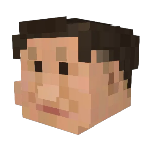 Zhongguomeng Minecraft avatar head, 3D render