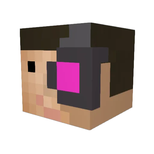 ZhoraHaker Minecraft avatar head, 3D render