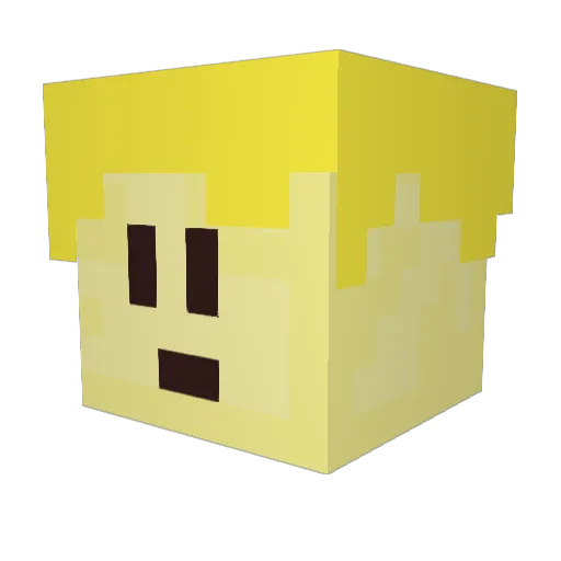 ZhuDimm Minecraft avatar head, 3D render