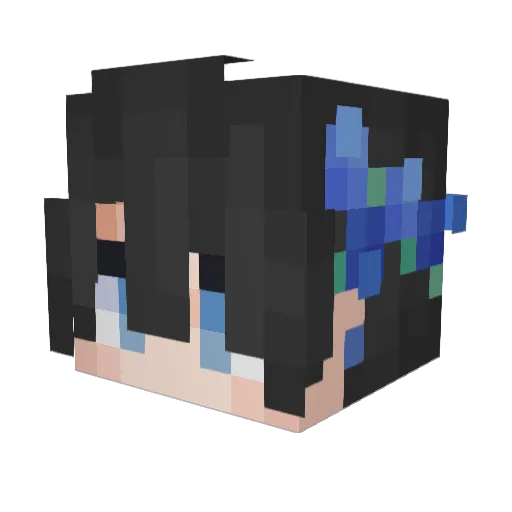ZhuRuho Minecraft avatar head, 3D render
