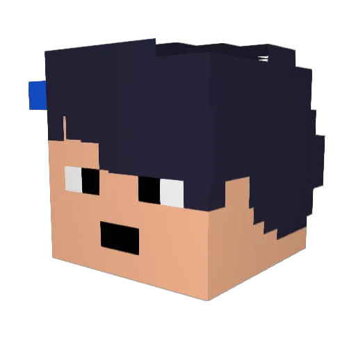 Zhu_Su Minecraft avatar head, 3D render