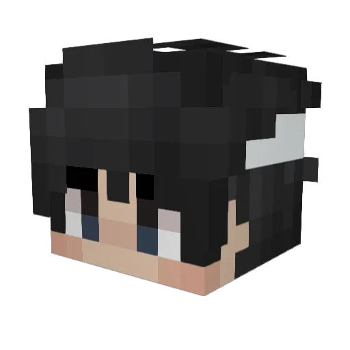 Zhushou_ Minecraft avatar head, 3D render