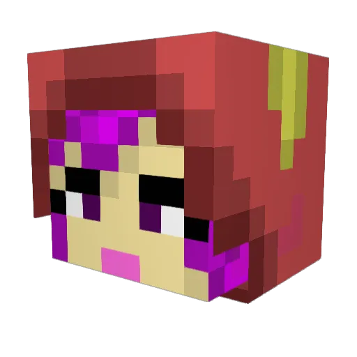 Ziahra Minecraft avatar head, 3D render