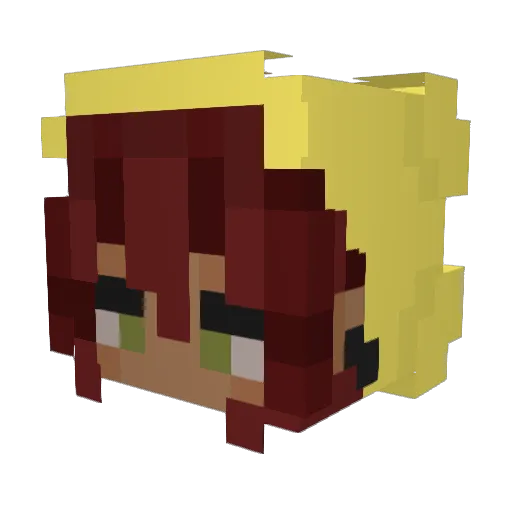 Ziayamx Minecraft avatar head, 3D render