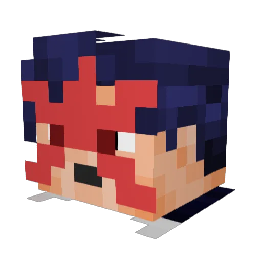 ZibbyWibby Minecraft avatar head, 3D render