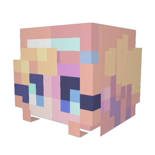 Zibellule Minecraft avatar head, 3D render
