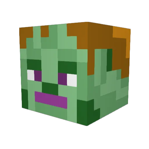 ZibemZ Minecraft avatar head, 3D render