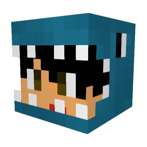 Ziboo9 Minecraft avatar head, 3D render