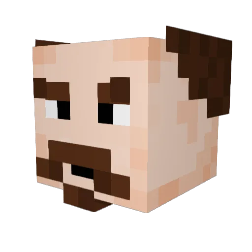 Zickerberg Minecraft avatar head, 3D render