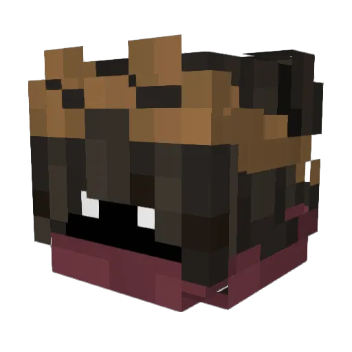 Zicurii Minecraft avatar head, 3D render