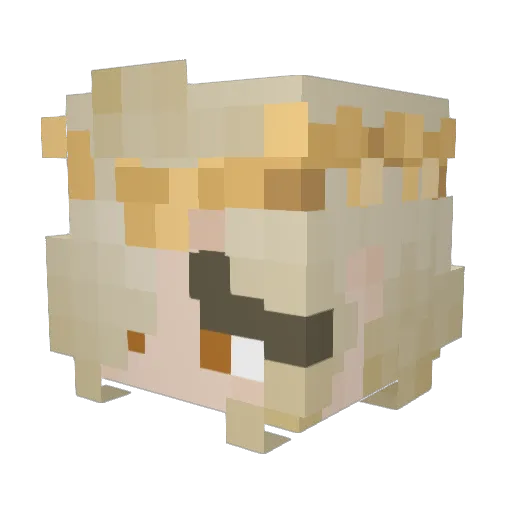 ZidTW Minecraft avatar head, 3D render