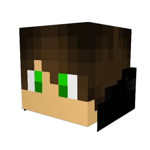 Zidous Minecraft avatar head, 3D render