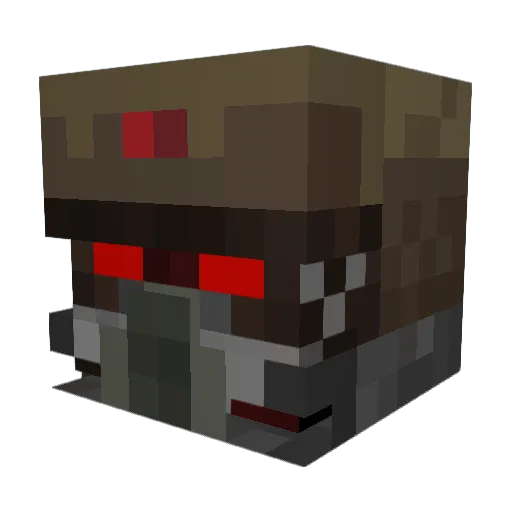Zielasty Minecraft avatar head, 3D render
