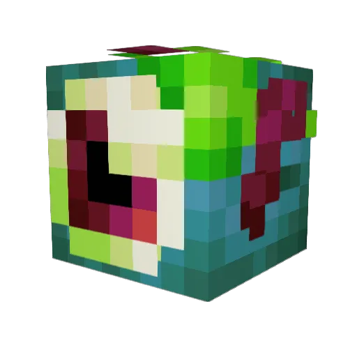 Zielonix Minecraft avatar head, 3D render