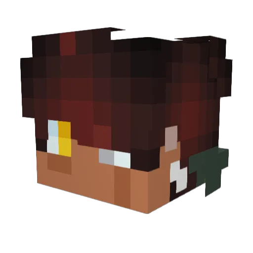 ZigGratis Minecraft avatar head, 3D render