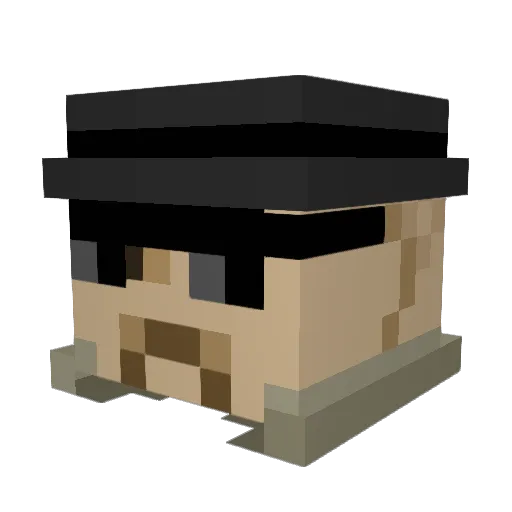 Ziggur Minecraft avatar head, 3D render