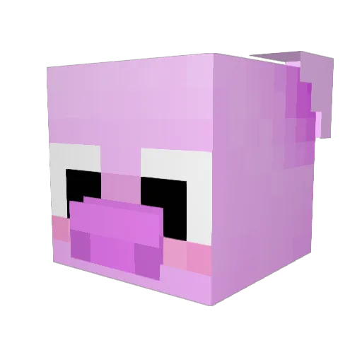 Ziggy_Pig Minecraft avatar head, 3D render