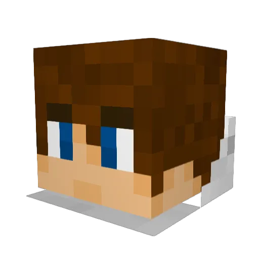 ZiiRoCK Minecraft avatar head, 3D render