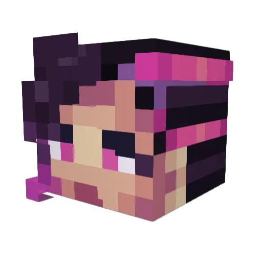 Ziinir Minecraft avatar head, 3D render
