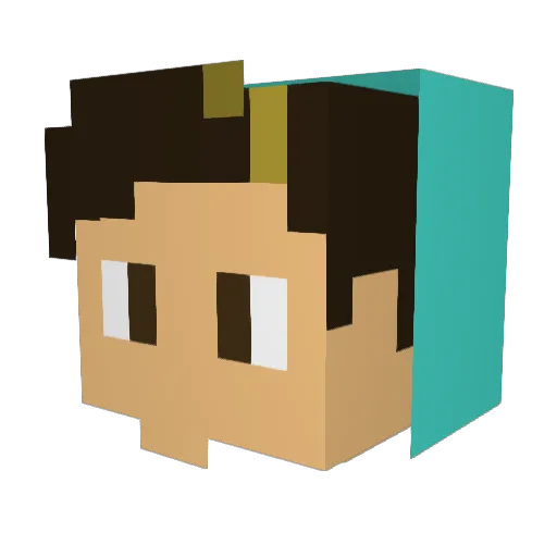 ZikDX Minecraft avatar head, 3D render