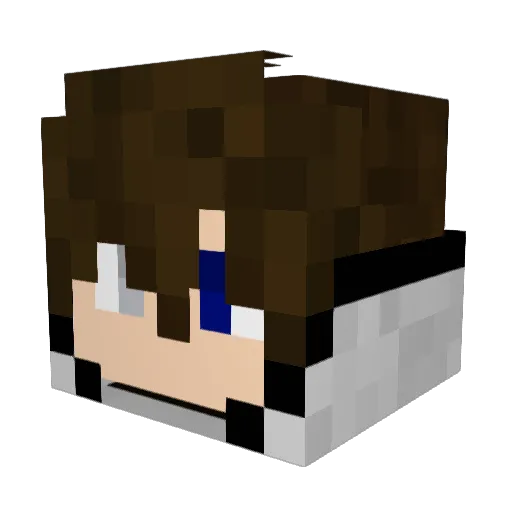 Zik_yin Minecraft avatar head, 3D render