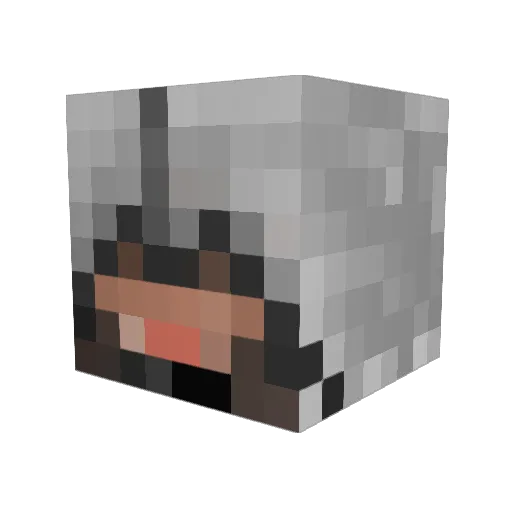 Zikaka Minecraft avatar head, 3D render