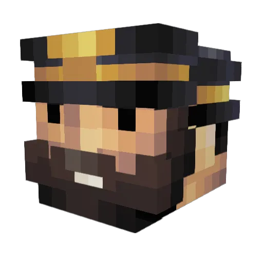 Zikapox Minecraft avatar head, 3D render