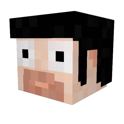 Zikda Minecraft avatar head, 3D render