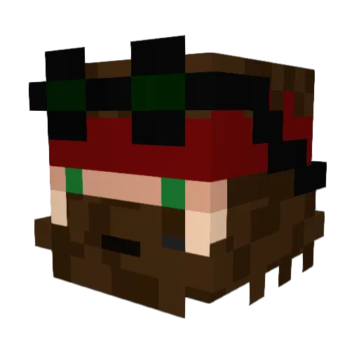 ZikkiZ Minecraft avatar head, 3D render