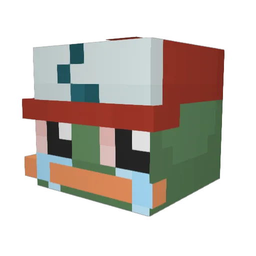 Zikros Minecraft avatar head, 3D render