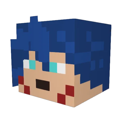 Zilfer Minecraft avatar head, 3D render