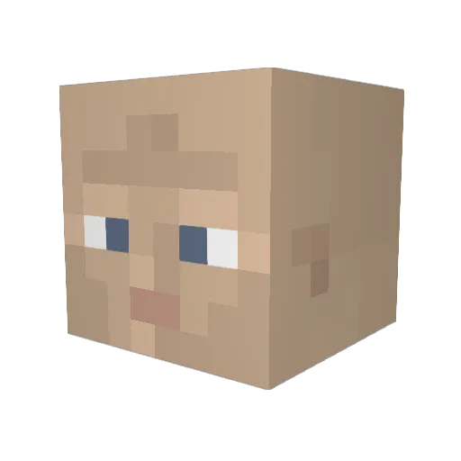 Zilibobka25 Minecraft avatar head, 3D render