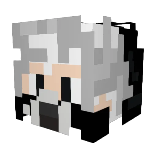Zilsila Minecraft avatar head, 3D render